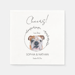 Simple English Bulldog Dog Wedding Cocktail Napkins