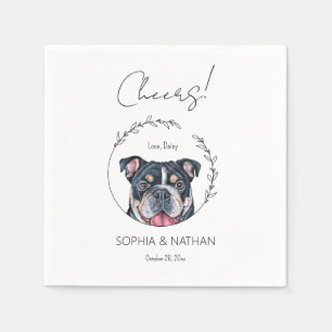Simple English Bulldog Dog Wedding Cocktail  Napkins
