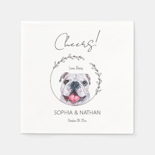 Simple English Bulldog Dog Wedding Cocktail Napkins