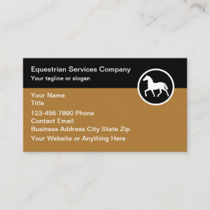 Simple Equestrian Theme Logo Horse Theme Business Card