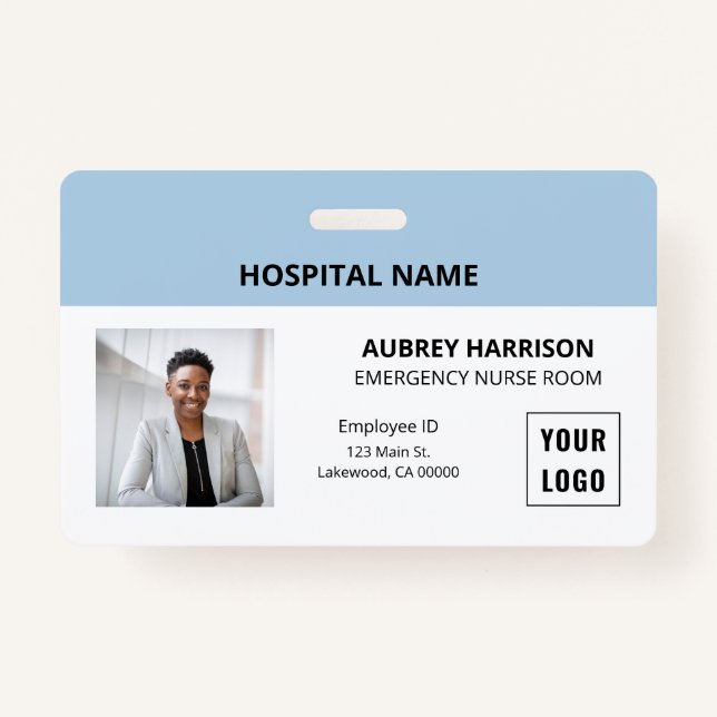 Simple Essential Medical Photo ID Badge (Front)