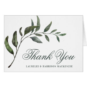 Simple Eucalyptus Botanical Wedding Thank You Cards