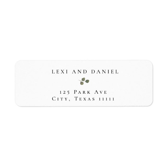 Simple Eucalyptus Chic Return Address Labels (Front)