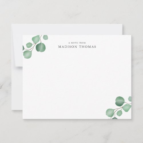 Simple Eucalyptus Classic Typography Note Card