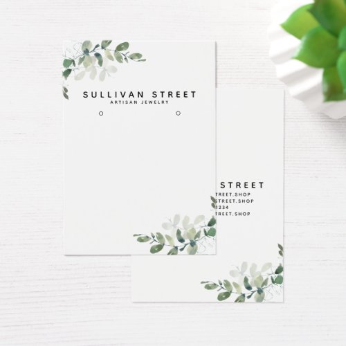 Simple Eucalyptus Earrings Display Card