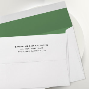 Simple Eucalyptus Green Return Address Lined Envelope