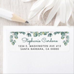 Simple Eucalyptus Green White Return Address Label