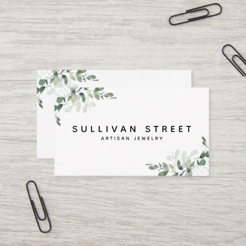 Simple Eucalyptus Greenery Business Card