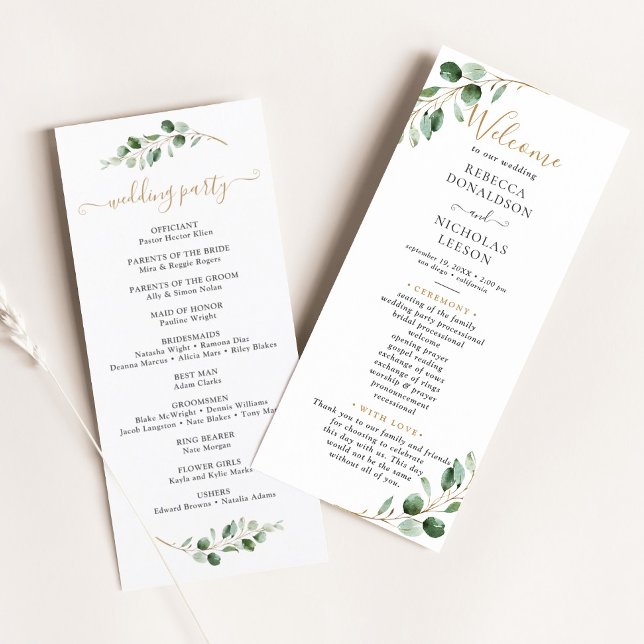 Simple Eucalyptus Greenery Ceremony Program (Creator Uploaded)