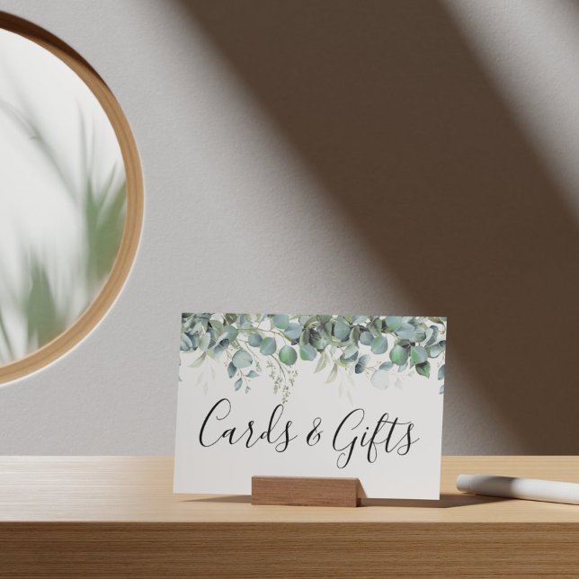 Simple Eucalyptus Greenery Wedding Cards and Gifts Poster (Simple Eucalyptus Greenery Wedding Party Supplies)