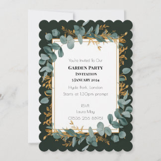 Simple Eucalyptus Greenery Wedding Invitation