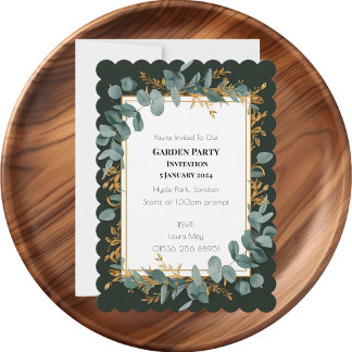 Simple Eucalyptus Greenery Wedding Invitation