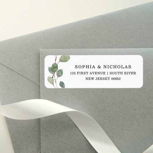 Simple Eucalyptus Greenery  Wedding Label