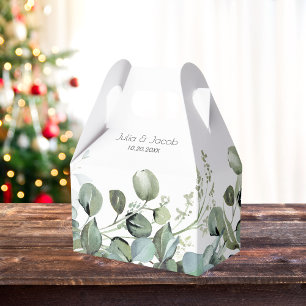 Simple Eucalyptus Greenery Wedding Party Favor Boxes