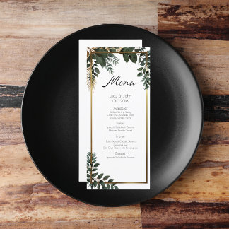 Simple Eucalyptus Greenery Wedding Party Menu