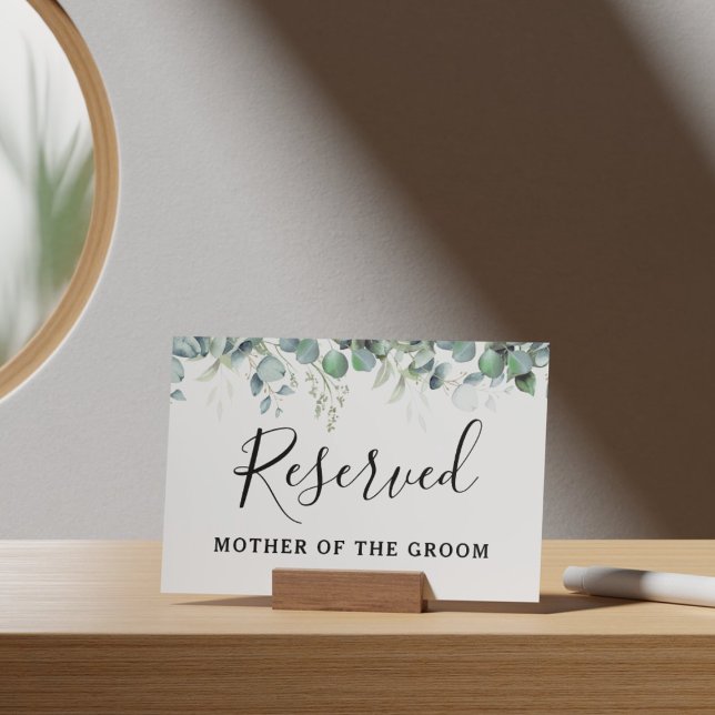 Simple Eucalyptus Greenery Wedding Party Poster (Simple Eucalyptus Greenery Wedding Party Supplies)