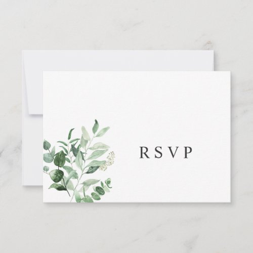 Simple Eucalyptus Greenery wedding RSVP Card