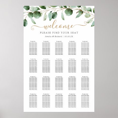 Wedding Seating Chart Poster Template Free from rlv.zcache.com