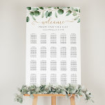Simple Eucalyptus Greenery Wedding Seating Chart<br><div class="desc">Designed to coordinate with our Moody Greenery wedding collection,  this customizable seating chart template features watercolor eucalyptus branches & has been paired with a whimsical calligraphy and a classy serif font in gold and gray. To make advanced changes,  please select "Click to customize further" option under Personalize this template.</div>