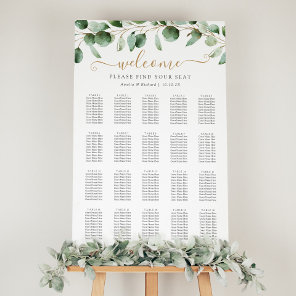 Simple Eucalyptus Greenery Wedding Seating Chart
