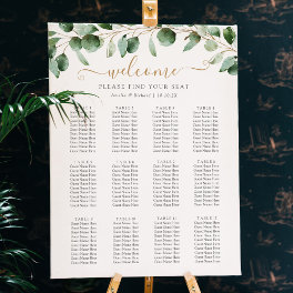 Simple Eucalyptus Greenery Wedding Seating Chart