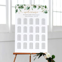 Simple Eucalyptus Greenery Wedding Seating Chart