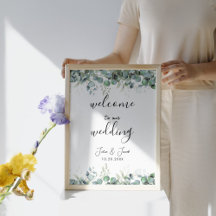 Simple Eucalyptus Greenery Wedding Welcome