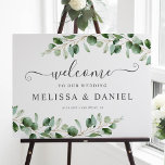 Simple Eucalyptus Greenery Wedding Welcome Sign at Zazzle