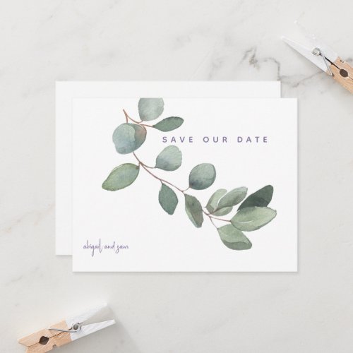  Simple Eucalyptus Lavender Wedding Save the Date