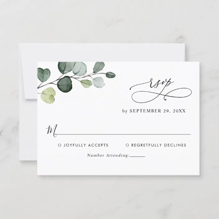 Simple Greenery Wedding Invitation & RSVP