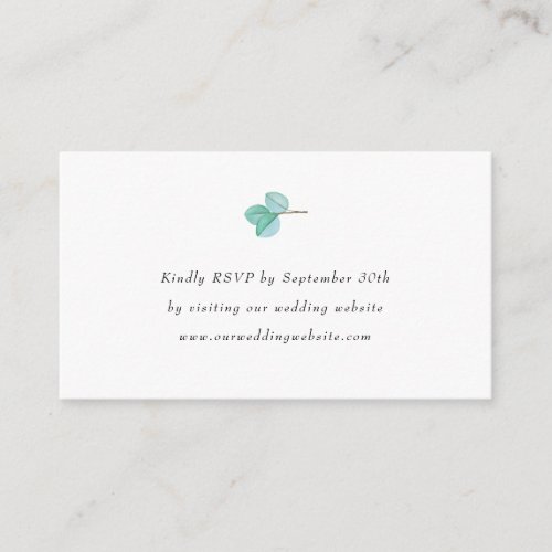 Simple Eucalyptus Leaves wedding rsvp online Enclosure Card