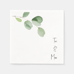 Simple Eucalyptus Modern Font Names Cocktail Napkins