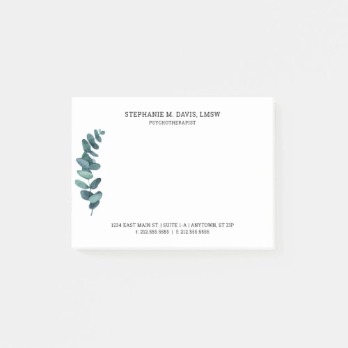 Simple Eucalyptus Name Address Business Post_it Notes
