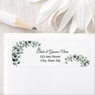 Simple Eucalyptus Wedding Return Address Label