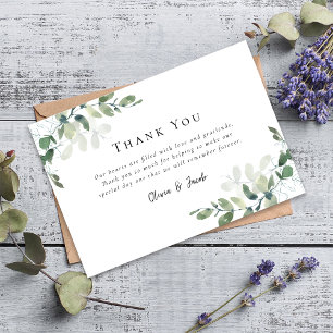 Simple Eucalyptus Wedding Thank You Card