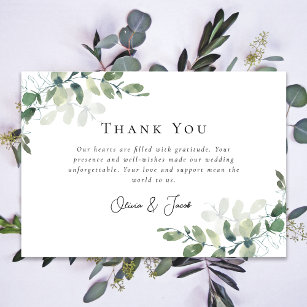 Simple Eucalyptus Wedding  Thank You Card