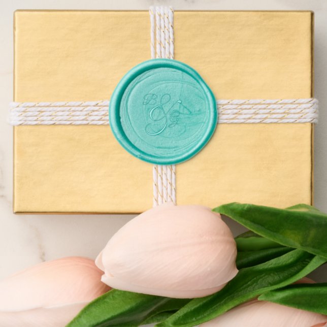 Simple Eucalyptus Wedding  Wax Seal Sticker (Front)