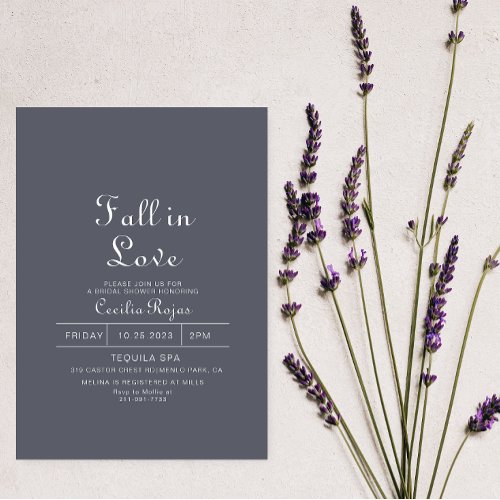 Simple Evening Boho Fall in Love Bridal shower  Invitation