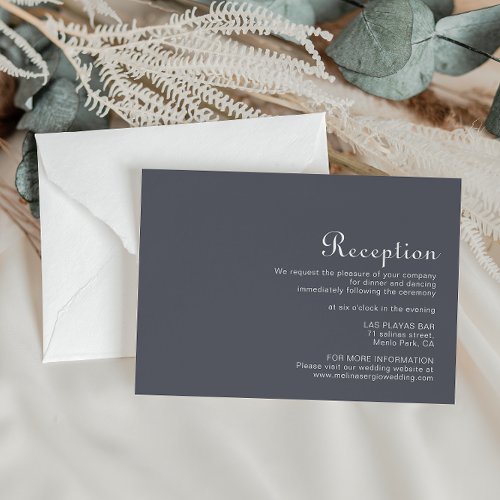 Simple Evening Boho Wedding Reception   Enclosure Card