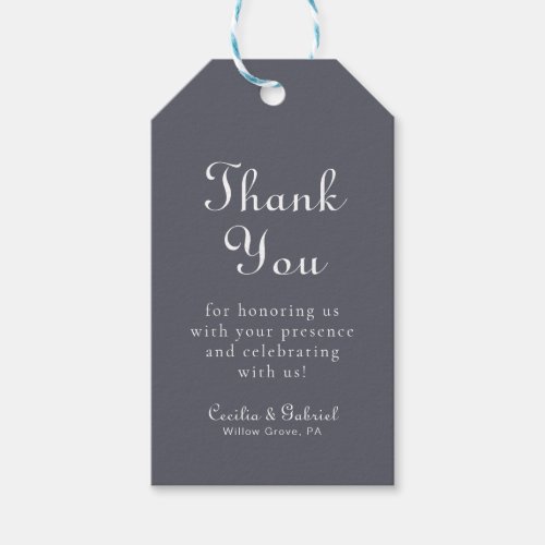 Simple Evening Boho Wedding Thank You  Gift Tags