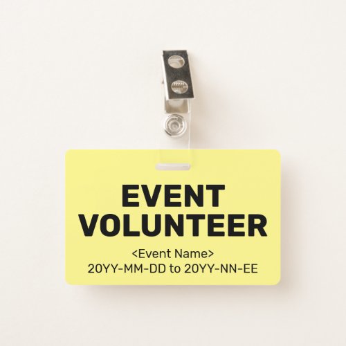 Simple EVENT VOLUNTEER Badge