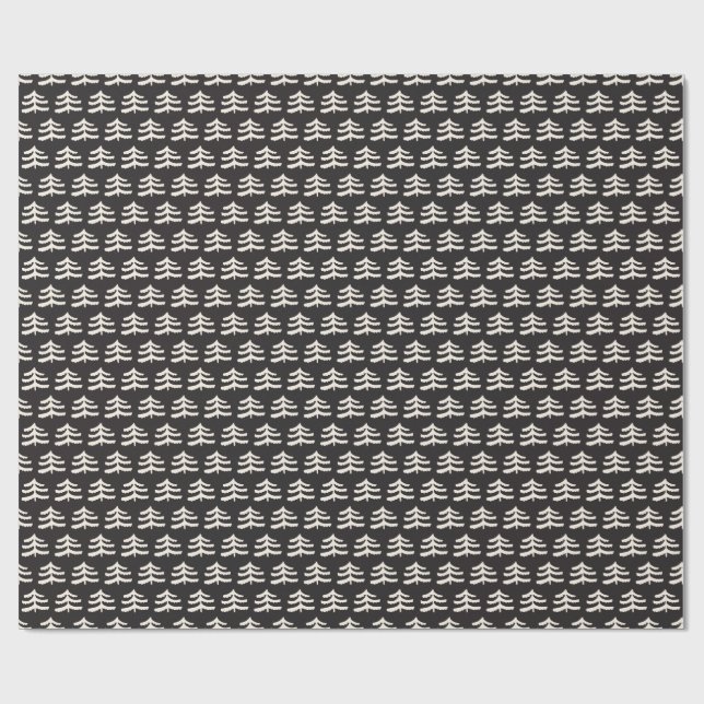 Simple Evergreen Modern Black Wrapping Paper Roll (Flat)