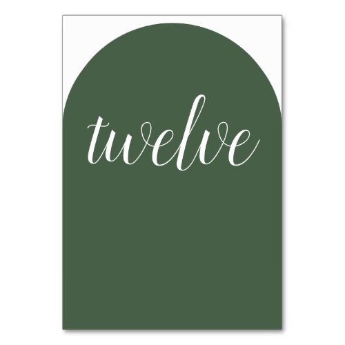 Simple Evergreen Rounded Table Number