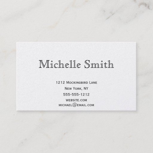 Customizable Simple Executive Silver Platinum Plain Business Business Card Templates