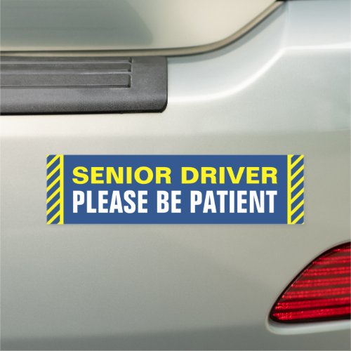 Simple Eye_catching Yellow and Blue Senior Driver  Car Magnet