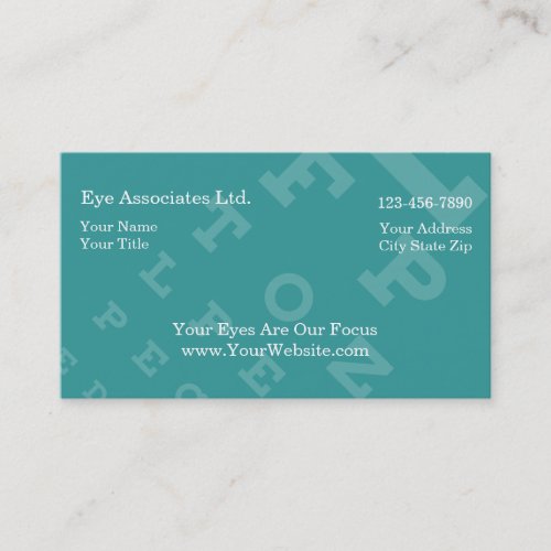 Simple Eye Doctor Business Cards