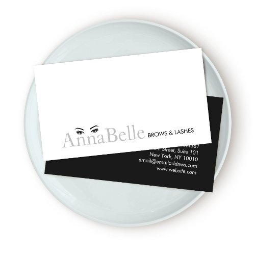Simple Eyelash Extensions and Brow Specialist Business Card