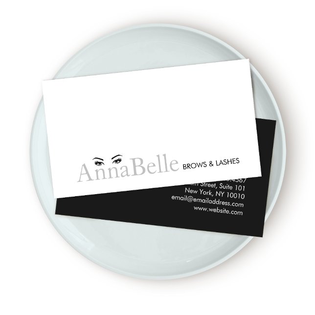 Simple Eyelash Extensions and Brow Specialist Business Card (Creator Uploaded)