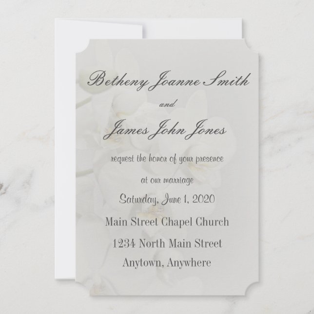 Simple Faded Orchid Wedding Invitation (Front)