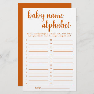 Simple Fall Alphabet Name   Orange Shower Game